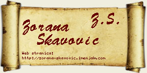 Zorana Škavović vizit kartica